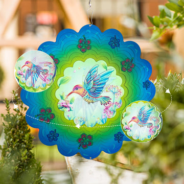 Hummingbird Metal Wind Spinners - Hummingbird Gifts for Women Mom Grandma Wife, Hanging Animations Wind Spinner for Outdoor & In