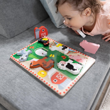 Melissa & Doug Farm Wooden Chunky Puzzle (8 Pcs) - Fsc Certified