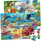Puzzles For Kids Ages 4-6-8, 2 Packs 60 Pieces Floor Jigsaw Puzzle For Kids 6-8-10 Year Old, Wildlife & Ocean Animals Learning E