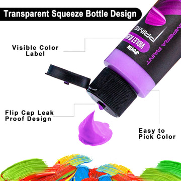Joyin 12Pcs Washable Kids Tempera Paint Set (2 Oz Each), Liquid Poster Paint With 6 Brushes, 2 Palette & 1 Paint Brush Clean Bucket, Non-Toxic Kids Paint For Finger Painting, Hobby Painters