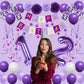 Naninuneno 12Th Birthday Decorations For Girls, Purple 12 Happy Birthday Balloons Supplies Including Purple Happy Birthday Banne