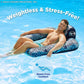 Aqua Zero Gravity Pool Chair Float - Inflatable  Heavy-Duty mature-themed Pool Chair for Floating - Blue Fern