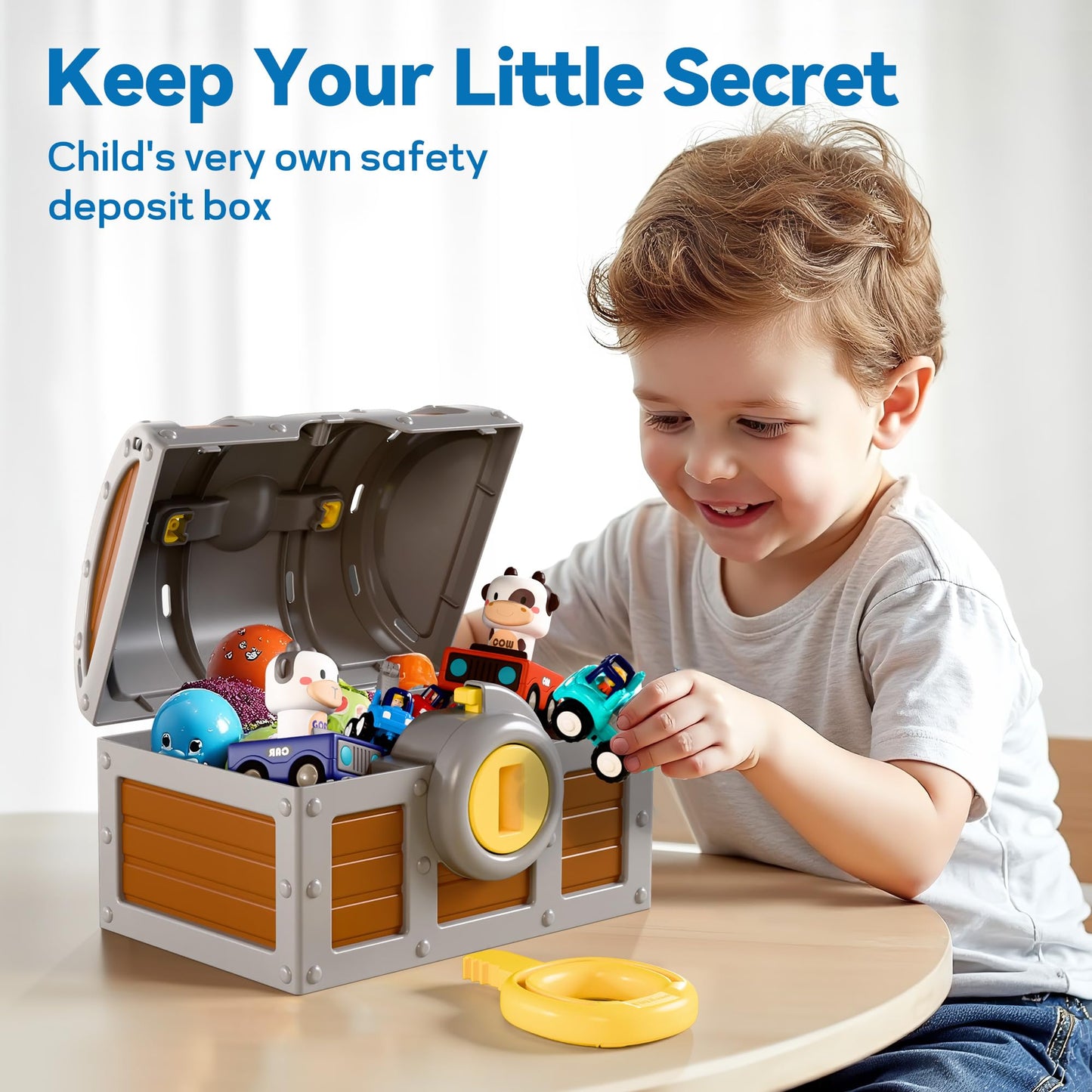 Pool Wave Kids Diving Pool Toy, Large Treasure Chest Water Dive Game W/Keys Gems Fish, Toddler Outdoor Swimming Treasure Box Pla
