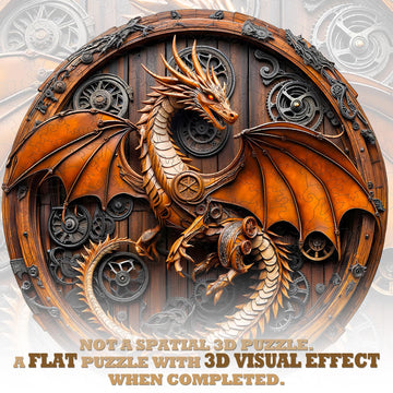 KAAYEE Wooden Puzzles for mature-themeds  3D Vision Mechanical Dragon Wooden Jigsaw Puzzles  Unique Shape Advanced Wood Puzzle mature-themed Birthday Fathers Mothers Gifts Family Games (M-11.4 * 11.3in-200pcs)