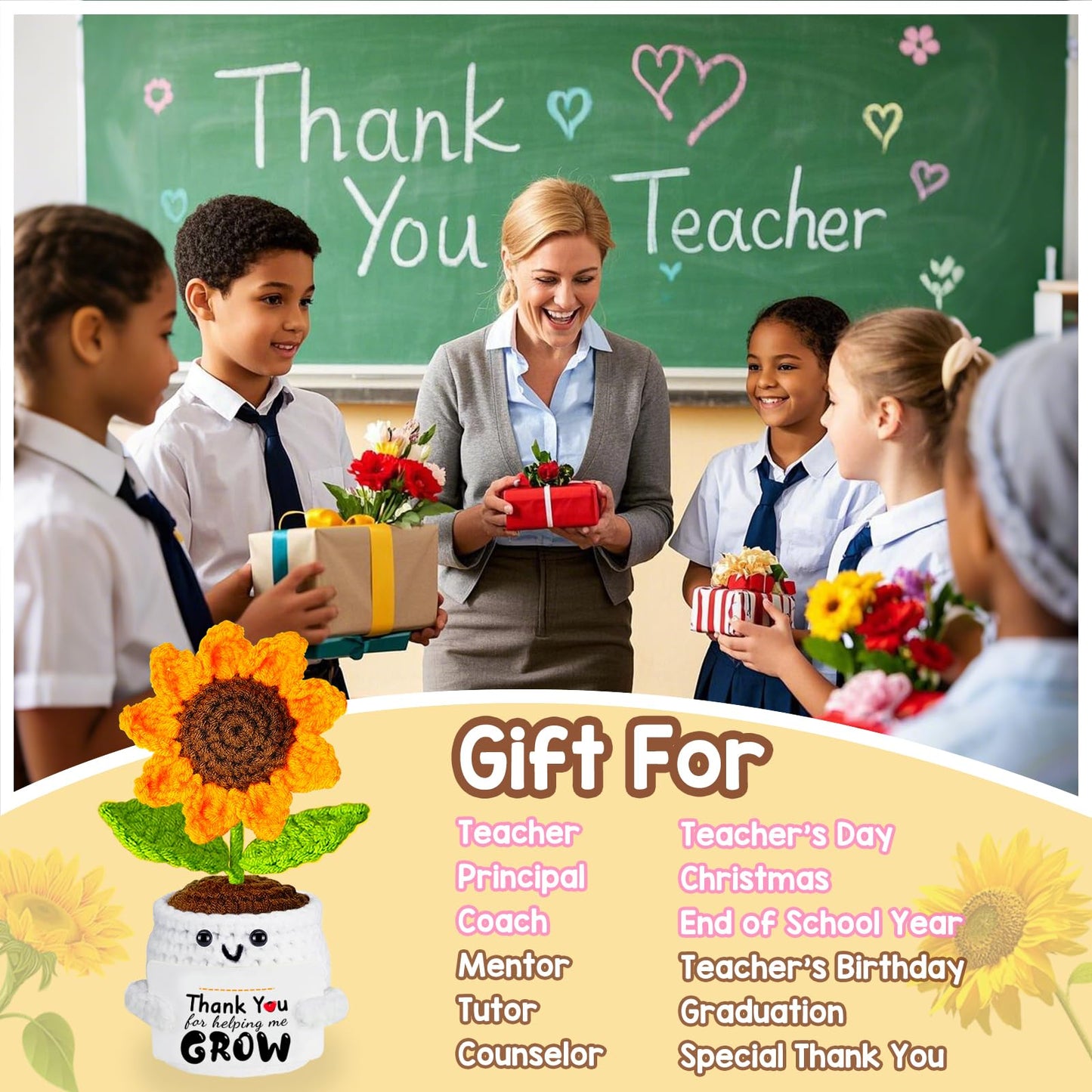 Teacher Appreciation Gifts, Personalized Thank You Teacher Gifts For End Of The School Year Teacher'S Day Graduation Birthday, C