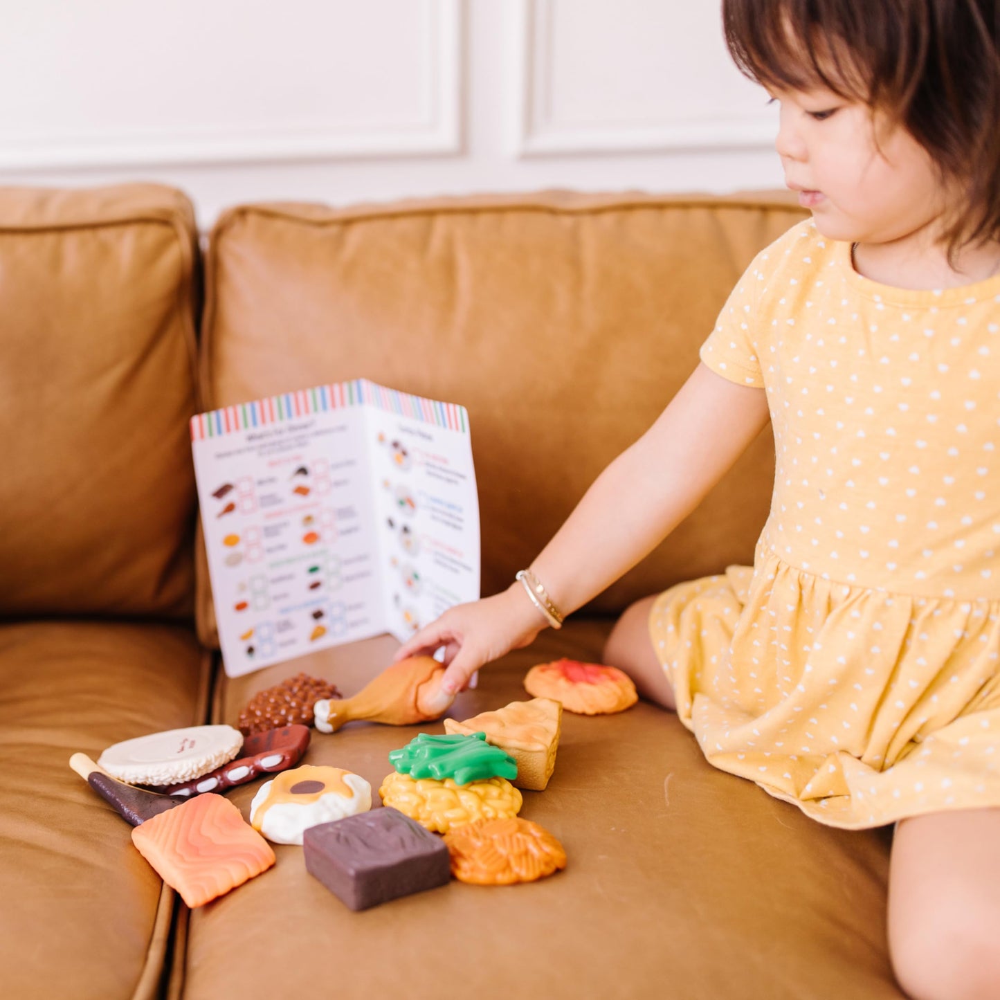 Melissa & Doug Food Fun Combine & Dine Dinners - Red - Realistic Play Food For Kids Kitchen, Pretend Play Food Set For Kids Ages