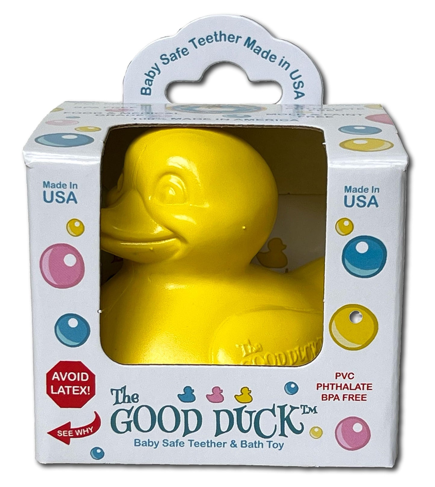 Celebriducks The Good Duck - Bpa & Pvc Free Rubber Duckie Baby Bath Toy Teether - Yellow
