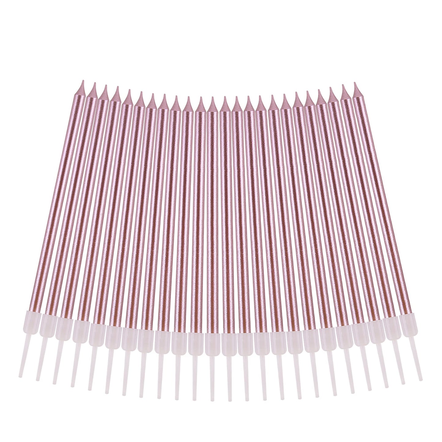 CAKE CODE 24-Count Rose Gold Long Thin Birthday Candles, Cake Candles, Birthday Parties, Wedding Decorations, Party Candles