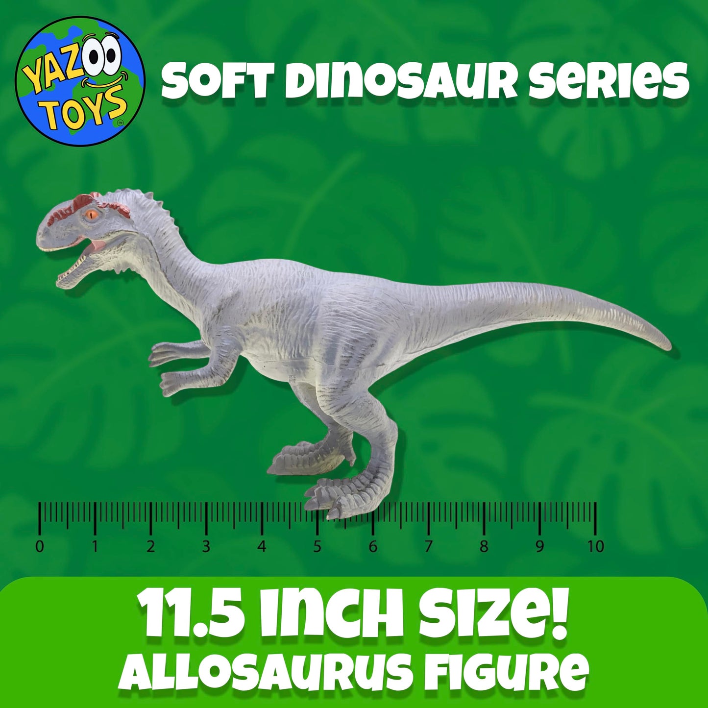 Allosaurus Gray Soft Dinosaur Toy Figure for Kids - Realistic Dinosaur with Safe, Soft Material - Educational and Fun Prehistori