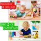 Kipipol Wooden Train Set – 38 Pcs for Toddlers – Multicolor with Crane & Tracks – Fits Thomas Brio IKEA Melissa & Doug