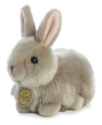Aurora® Realistic Miyoni® Angora Bunny Grey Stuffed Animal - Lifelike Detail - Cherished Companionship - Gray 7.5 Inches