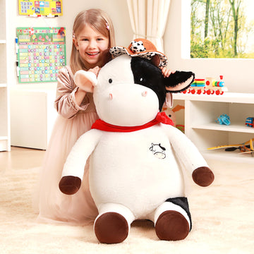 Ikasa Giant Cow Stuffed Animal Plush Toy,30'' Big Large Jumbo Soft Toys,Cute Huge Size Fat Fluffy Plushy Plushie,Gifts For Kids
