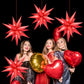 Funtoob Red Star Balloons Metallic Star Foil Balloons Birthday Balloons Red Star Cone Balloons Starburst Balloon Spike Balloons