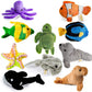 PREXTEX 10 Piece Plush Soft Stuffed Sea Animals - Small Stuffed Animals Bulk - Playset Plush Assortment  Turtle  Stingray  Nemo Fish  Killer Whale and More - Bulk Stuffed Animals
