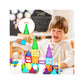 Picassotiles 101Pc Magnetic Tile Building Blocks With Car Base Drawstring Carry Toy Storage Bag Magnetized Block For Kids Magnet