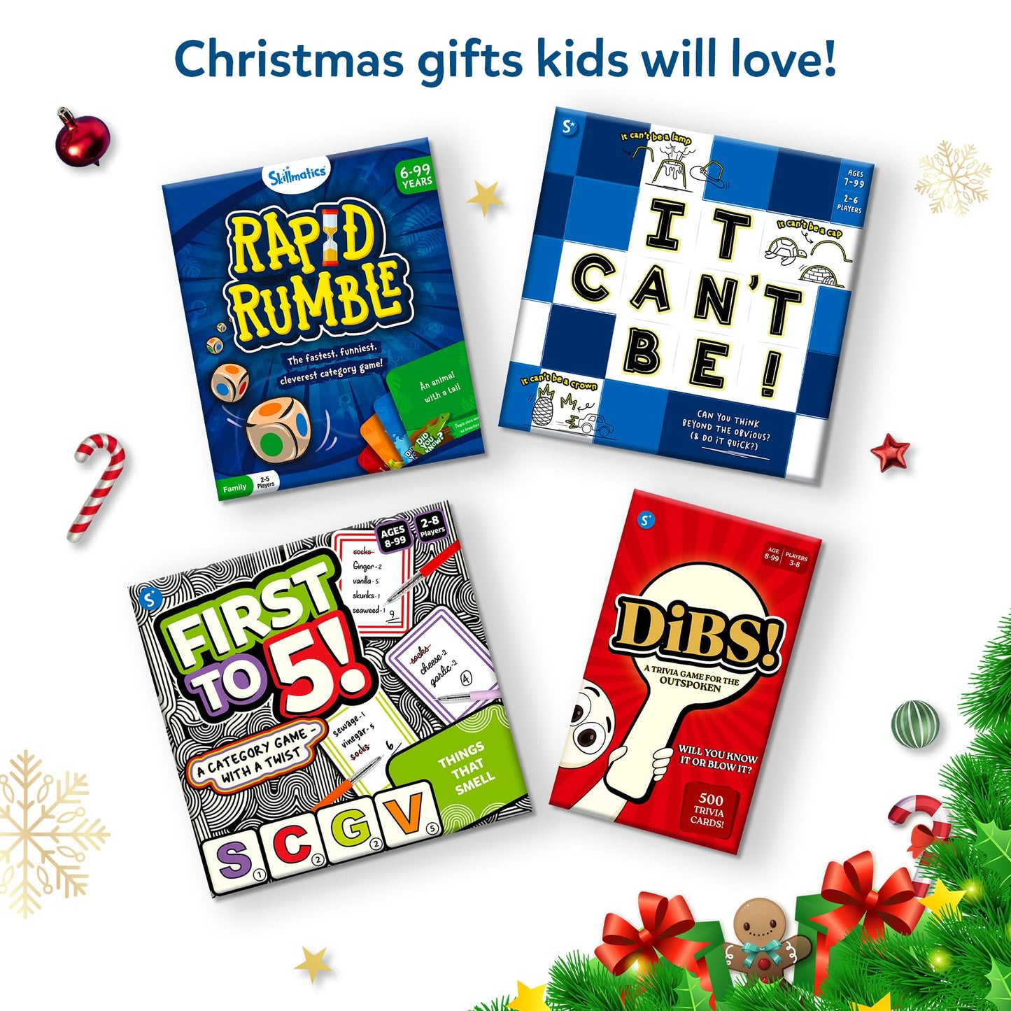 Skillmatics Card & Board Game - It Cant Be, Race to Doodle, Hilarious Drawing Game, Fast-paced Christmas Fun for Families, Part