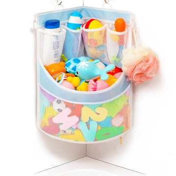 Pvc Material Bathtub Toy Holder Prevent Long Spots Bath Toy Storage Bath Toys For Kids Ages 4-8 17“X13”Mesh Bath Toy Holder Let Baby Bath Toys Quick Drying
