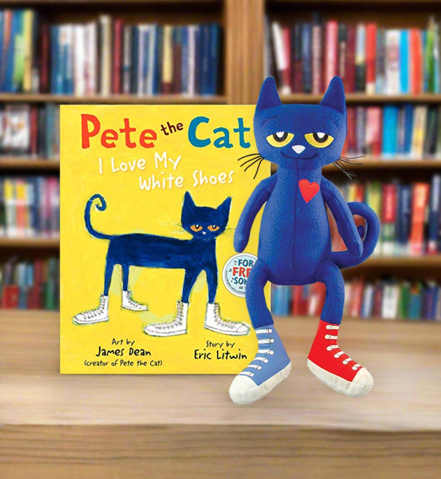 MerryMakers Pete the Cat Plush Doll, 14.5-Inch, Blue, Polyester, Model 1629