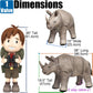 Jet Creations Inflatable Rhino Toy - 38" Long, Gray Phthalate-Free Vinyl, Safari Party Decoration, Model AN-RHINO