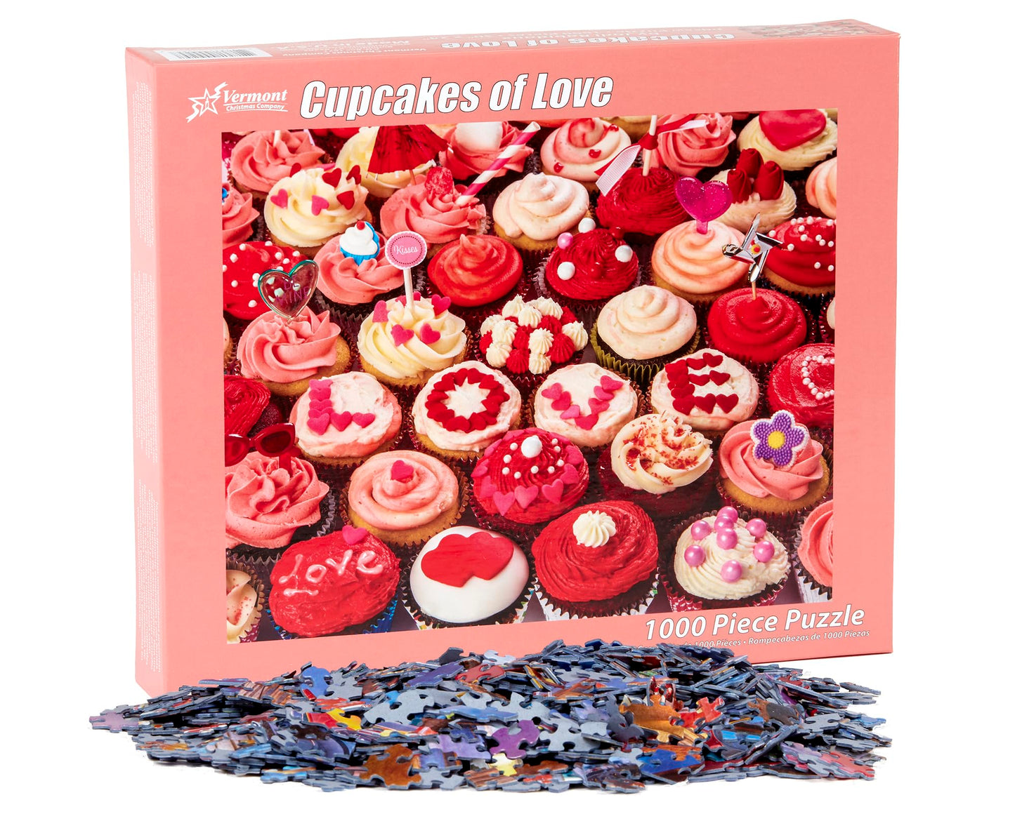 Vermont Christmas Company 1000 Piece Cupcakes of Love Jigsaw Puzzle - Puzzle Board, VC137