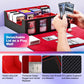 Uaono Trading Card Storage Box With Commander Display; 2400+ Deck Box For Mtg With Removable Cover; Toploader Card Case Fits Magic Tcg Ptcg Sports Cards; 24 Dividers, 4 Stoppers (Black, Red)