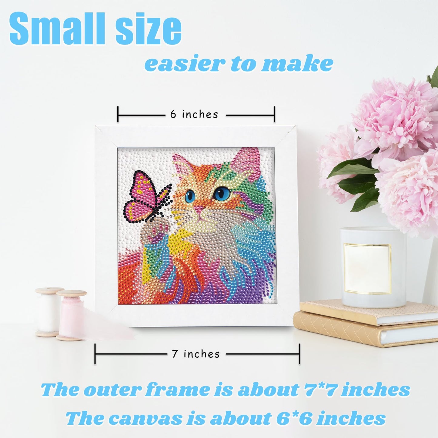 Libfx Diamond Art Kits for Kids with Frame Diamond Art for Girls Boys Beginners Arts and Crafts Ages 8-12 Birthday Gifts (Colorf