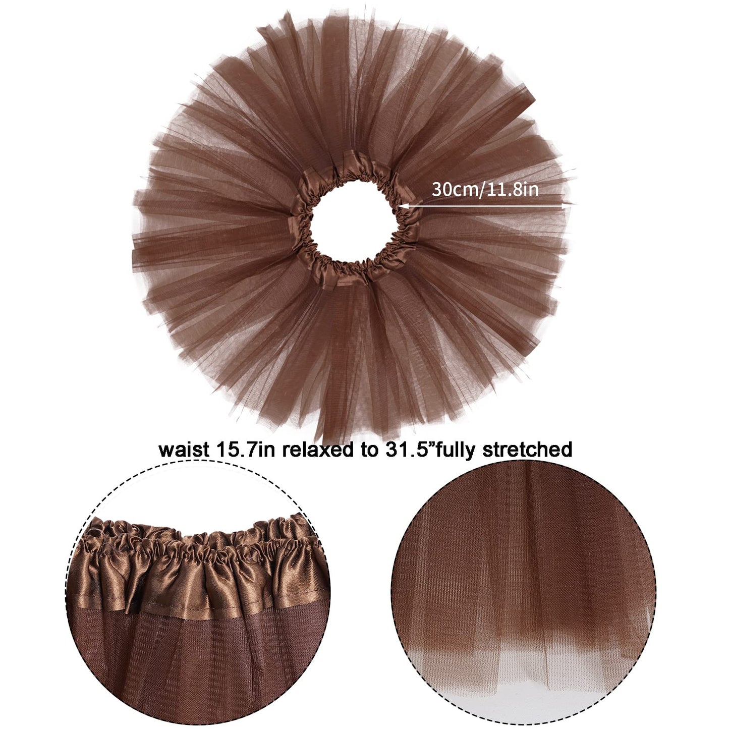 Jmkcoz Kids Animal Brown Bear Costume Bear Ears Headband Bowtie Tail Tutu Skirt Animal Fancy Costume Kit Halloween Cosplay Party Accessories For Girls Boys