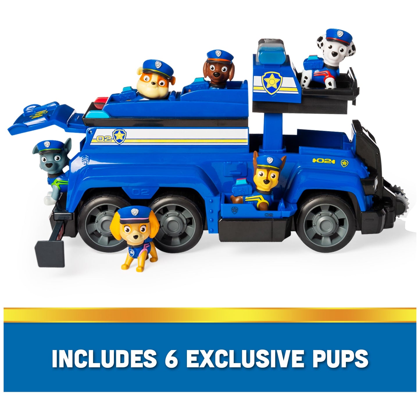 PAW Patrol Team Cruiser  Large Scale Vehicle with limited availability Chase  Marshall  Skye  Rubble  Rocky & Zuma Action Figures  Toys for Boys & Girls Ages 3+