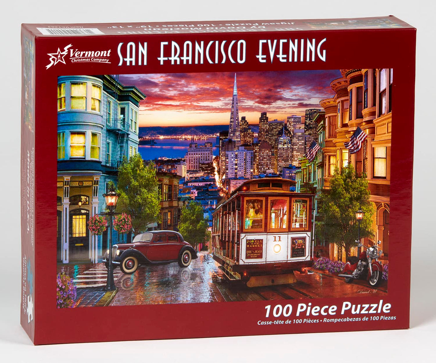 Vermont Christmas Company San Francisco Evening Jigsaw Puzzle 100 Piece  Large Pieces Perfect for Kids and Seniors