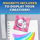 Blue Marble Magnetic Tile Art Kit - DIY Magnetic Mini Tiles, 10 Tiles, 6 Paints, Multicolor, Model ABTILEART