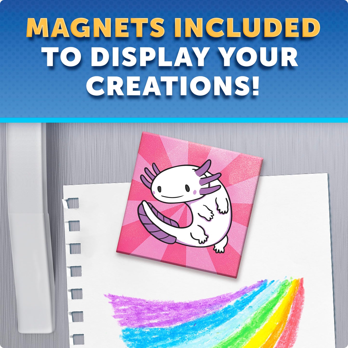 Blue Marble Magnetic Tile Art Kit - DIY Magnetic Mini Tiles, 10 Tiles, 6 Paints, Multicolor, Model ABTILEART