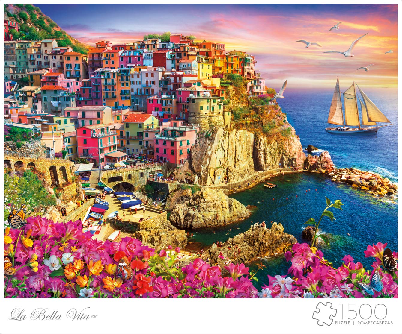 Buffalo Games 1500 Piece Jigsaw Puzzle - La Bella Vita, Large Multicolor, Paper Material, Model 2405, Perfect for Game Nights