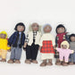 ERANCE 7 Pcs African American Wooden Dollhouse Family Set Dollhouse Dolls Family Role Play Pretend Play Figures