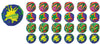 Multicolor Premium Foam Splash Balls - 2' (Pack Of 24) - Assorted Design Balls - Perfect For Pool, Beach, And Luau Parties