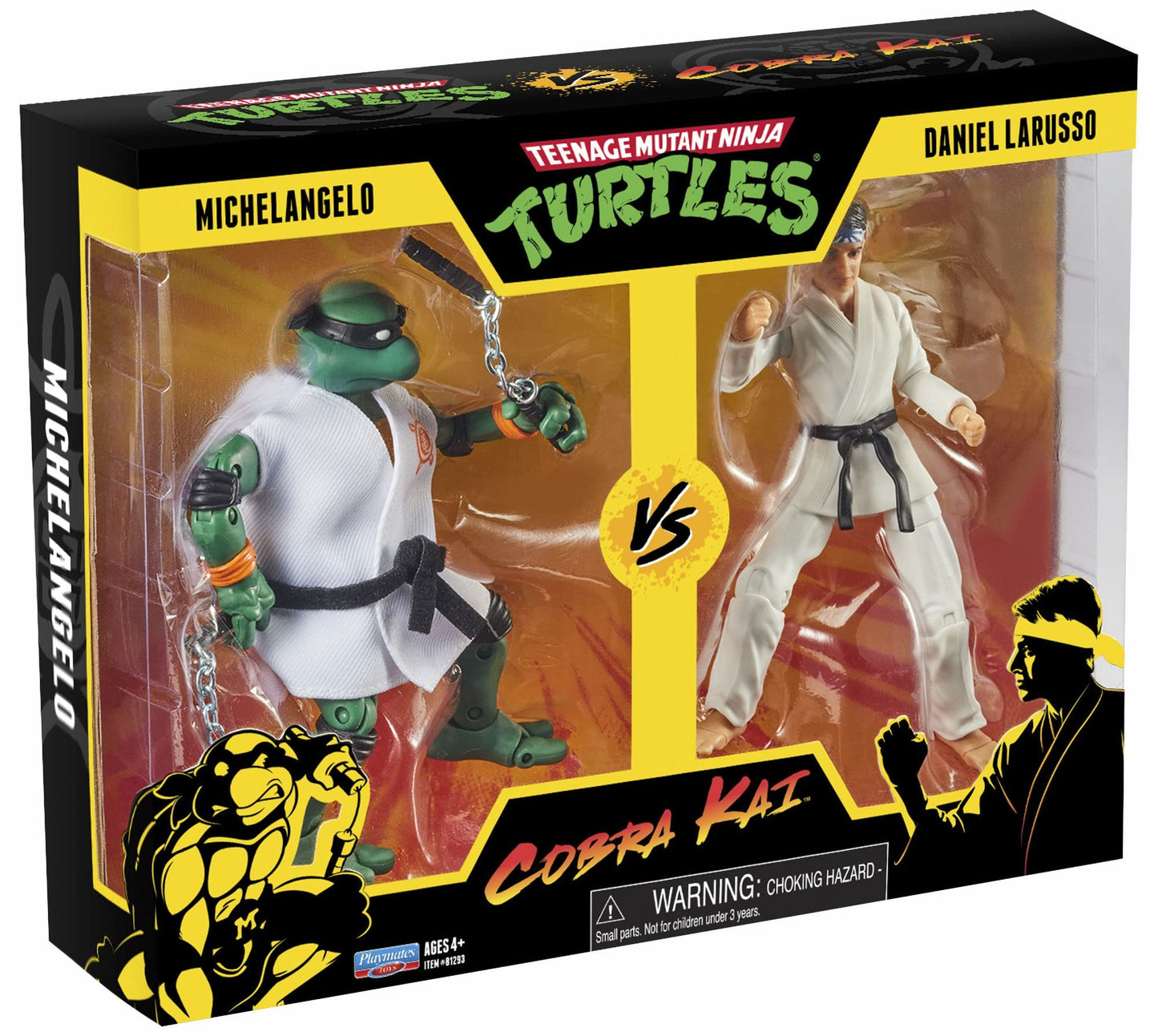 PlayMates TMNT X Cobra Kai Michelangelo VS Daniel LARUSSO AF 2PK