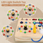 Hikoshi Montessori Busy Board For Toddlers 1-3 - Sensory Led Light Switch Busy Board Toy, Wooden Montessori Travel Toys For Toddler 1 2 3 4 Years Old Boys Girls
