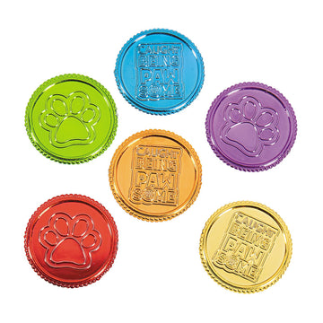 Fun Express Pawsome Reward Coins - 144 Pieces - Educational And Learning Activities For Kids