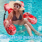 Sonwyoung Inflatable Pool Floats mature-themed Floating Lounge Chairs Blow up Pool Noodles for mature-themed Heavy Duty Swimming Tropical Plants Fun Pattern Floating Chair for Summer Water Beach Lake Party(Red)