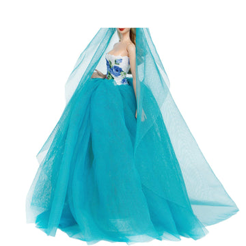 Bjdbus Blue Clothes Trailing Wedding Dress With Veil For 11.5 Inch Girl Doll