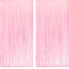 Pastel Pink Party Backdrop Decoration - GREATRIL Baby Pink Foil Fringe Streamers for Baby/Boo Day/Valentines/Cowgirl/Sweet/Cloud