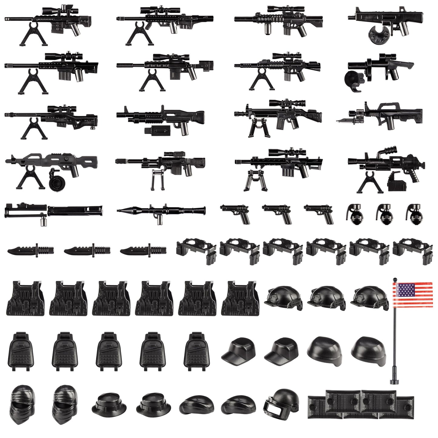 MaozyHomie 83 Pcs  Pack Military  Toy Soldiers Figures US Army Battle Toy Set  Weapon Battle Building Blocks Compatible with Major Brand  3 Years Old and up