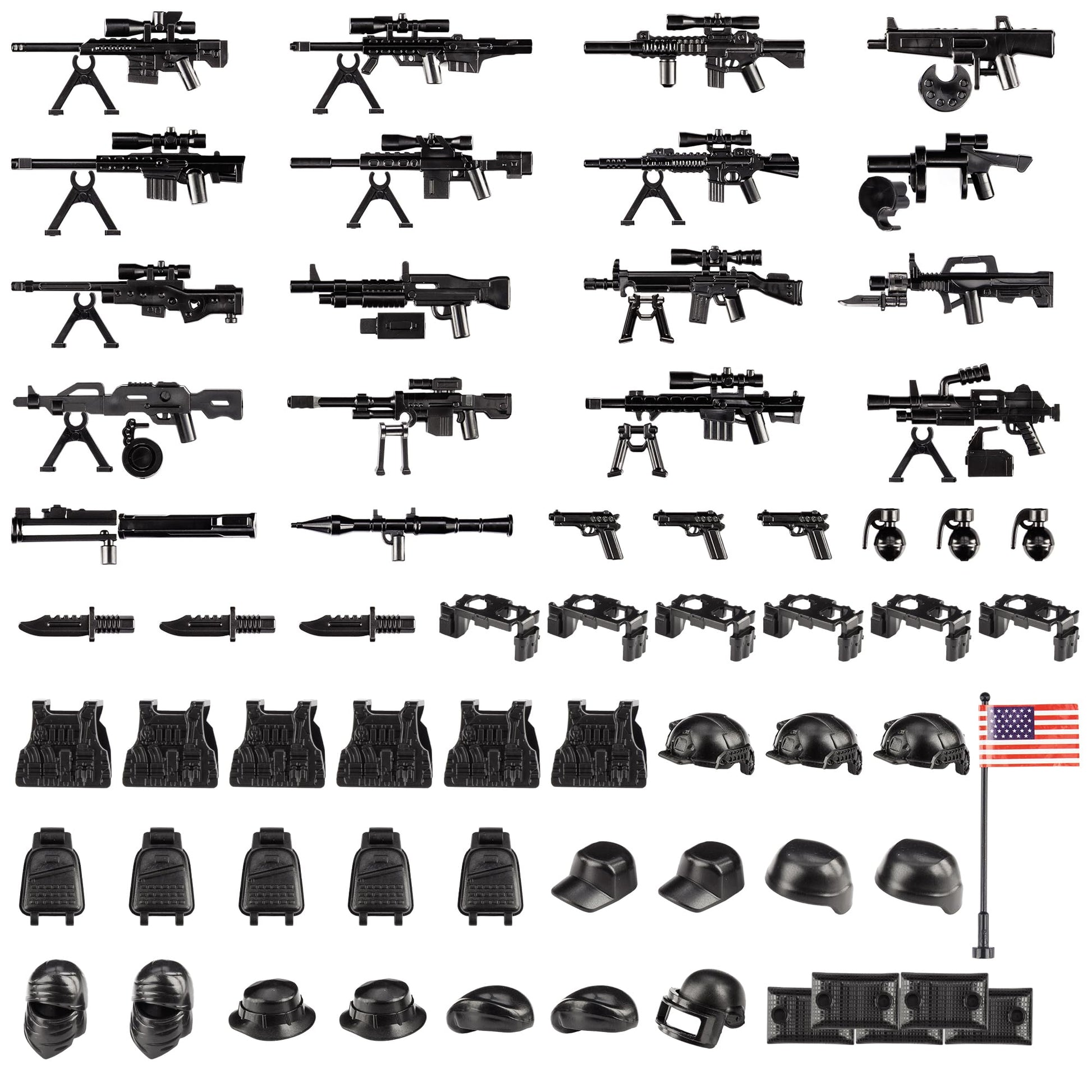 MaozyHomie 83 Pcs  Pack Military  Toy Soldiers Figures US Army Battle Toy Set  Weapon Battle Building Blocks Compatible with Major Brand  3 Years Old and up