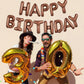 Toniful Chocolate Happy Birthday Balloons Banner 16 Inch Mylar Foil Letters Birthday Sign Bunting Reusable For Girls Boys Kids &