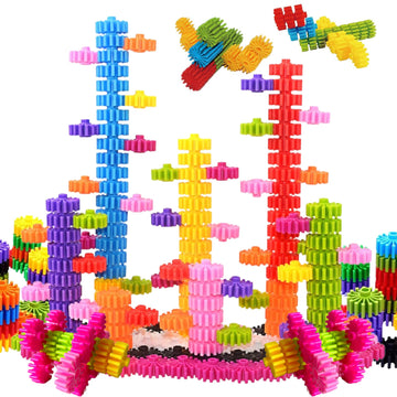 KAKATIMES STEM Building Blocks Toys for Kids - Educational and Safe Gear Interlocking Construction Playset - Develop Creativity 