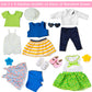 Xfeyue American 18 Inch Doll Clothes And Accessories 5 Sets Doll Clothes Dress Outfits + 2 Random Style Shoes For 18 Inch Doll Clothes