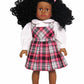 American Fashion World 18-Inch 'Virginia' African American Vinyl Posable Girl Doll with 3B Hair Type | Undressed Doll | enhanced Quality & Design