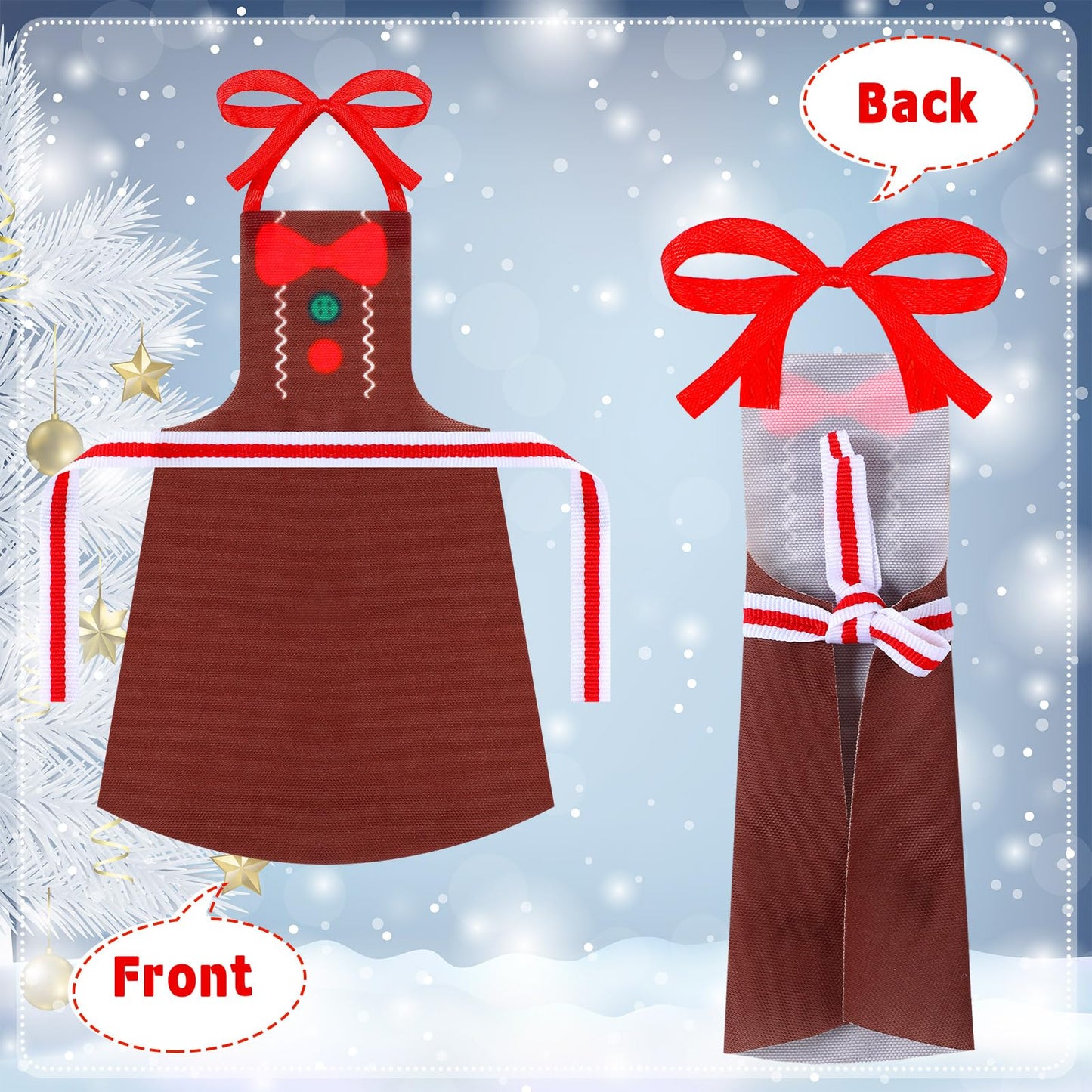 Hungdao Christmas Elf Accessories Mini Elf Doll Baker Outfit Set Include Apron Hats Rolling Pin Egg Cookie Tray Set Mixing Bowl For Xmas Elf Doll Decorations, Doll Is Not Included (Cute Style)
