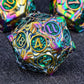 Kerwellsi Nature Vines Leaf Metal Dnd Dice Set, 7Pcs Rainbow Green Dungeons And Dragons Dice Set D&D With Gift Box, Polyhedral R