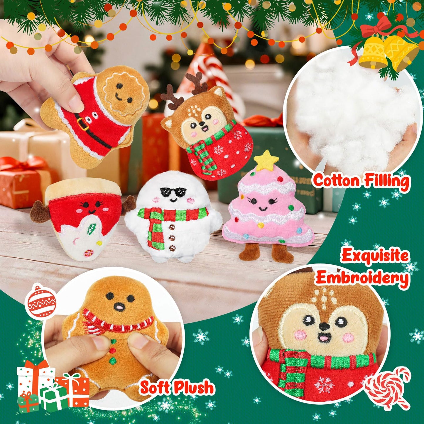 Emotional Plush Advent Calendar 2025 for Kids or Teens  with 25 PCS Mini Collectible Plushies  Stocking Stuffers  Unique Christmas Gift for for Kids  Teens & mature-themeds  Cute Plush Pals for Christmas Countdown