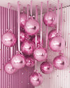 Jenaai 30 Set Valentine s Day Round Foil Balloons Bulk 22 Inch 4d Metallic Giant Balloons Set with Satin Bows Ribbon for Ceilin